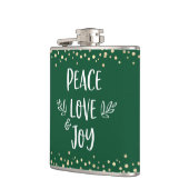 Groene Vrede Liefde Vreugde Moderne Typografie Gou Heupfles (Links)