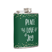 Groene Vrede Liefde Vreugde Moderne Typografie Gou Heupfles (Rechts)