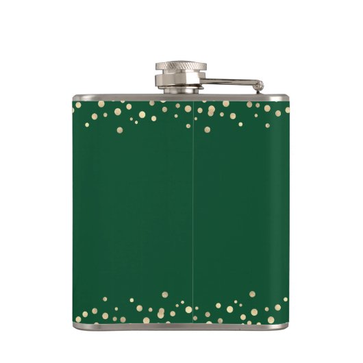 Groene Vrede Liefde Vreugde Moderne Typografie Gou Heupfles (Achterkant)