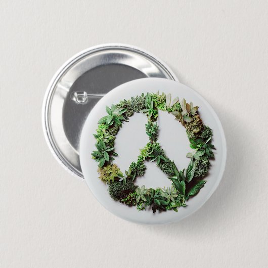 Groene vrede ronde button 5,7 cm (Voorkant /achterkant)