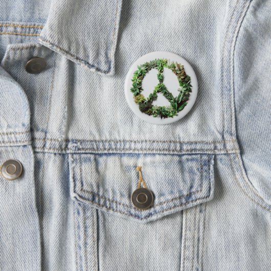 Groene vrede ronde button 5,7 cm (In situ)