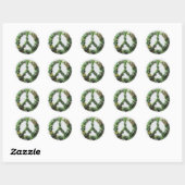 Groene vrede ronde sticker (Vel)