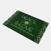 Groene Vrede Vreugde Liefde Kerst Misdaad Moderne  Deurmat (Schuin)
