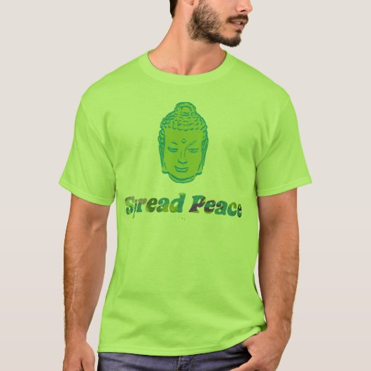 Groene vredesboeddha t-shirt (Voorkant)