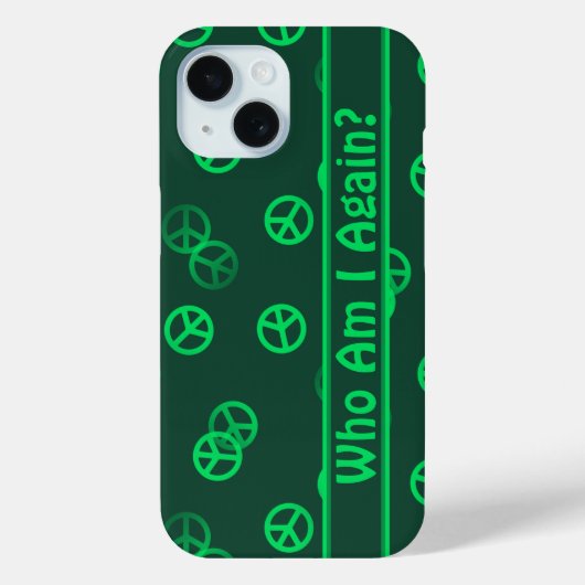 Groene Vredesgebarentspatroon met aangepaste tekst Case-Mate iPhone Case (Achterkant)