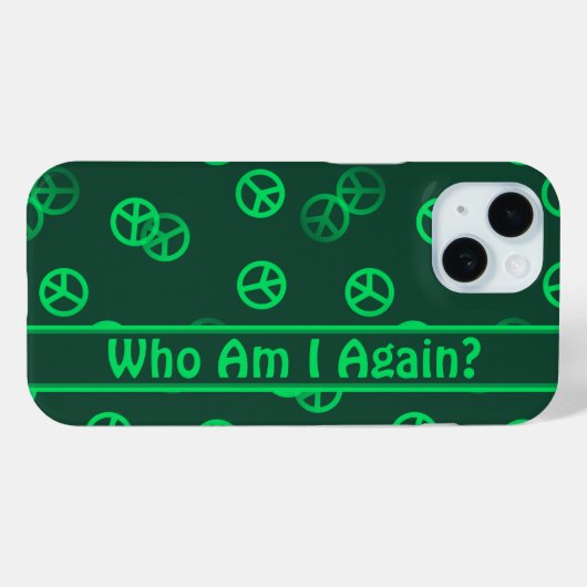 Groene Vredesgebarentspatroon met aangepaste tekst Case-Mate iPhone Case (Achterkant (horizontaal))