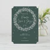 Groene vredesliefde en vreugde met kerstmis feestdagenkaart (Staand voorkant)