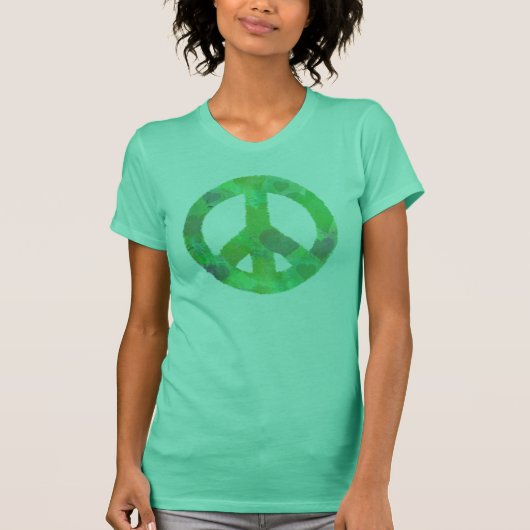 GROENE VREDESSIGN HARTEONTWERP T SHIRT schattig ab (Voorkant)
