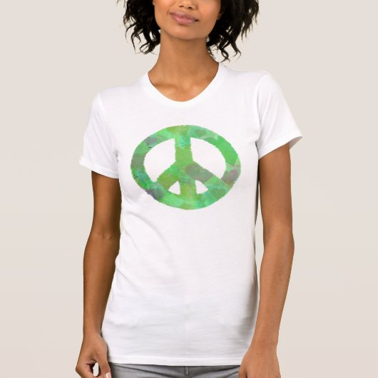 GROENE VREDESSIGN HARTEONTWERP T SHIRT schattig ab (Voorkant)
