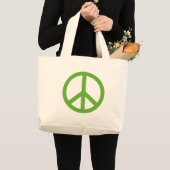 Groene Vredesteken Symbool Grote Tote Bag (Voorkant (product))