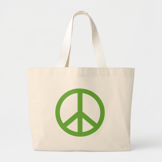 Groene Vredesteken Symbool Grote Tote Bag (Voorkant)