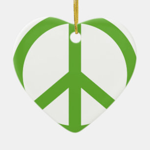 Groene Vredesteken Symbool Keramisch Ornament