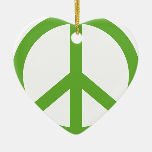 Groene Vredesteken Symbool Keramisch Ornament (Voorkant)