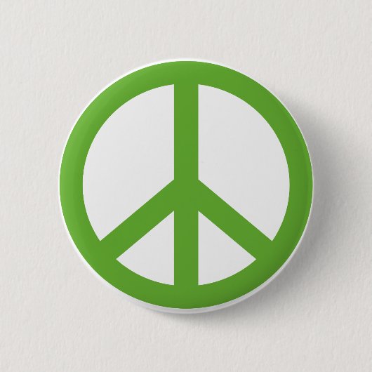 Groene Vredesteken Symbool Ronde Button 5,7 Cm (Voorkant)