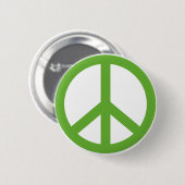 Groene Vredesteken Symbool Ronde Button 5,7 Cm (Voorkant /achterkant)