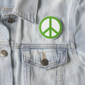 Groene Vredesteken Symbool Ronde Button 5,7 Cm (In situ)