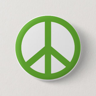 Groene Vredesteken Symbool Ronde Button 5,7 Cm