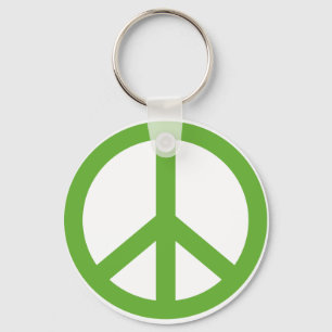Groene Vredesteken Symbool Sleutelhanger