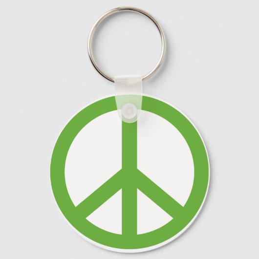Groene Vredesteken Symbool Sleutelhanger (Voorkant)