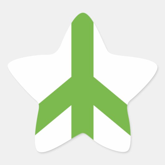 Groene Vredesteken Symbool Ster Sticker (Voorkant)