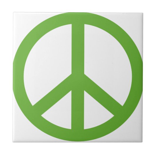 Groene Vredesteken Symbool Tegeltje (Voorkant)
