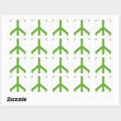 Groene Vredesteken Symbool Vierkante Sticker (Vel)
