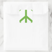 Groene Vredesteken Symbool Vierkante Sticker (Tas)
