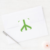 Groene Vredesteken Symbool Vierkante Sticker (Envelop)