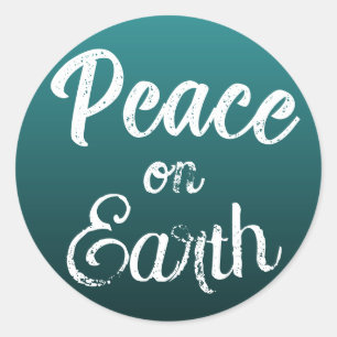 Groene Vredestickers voor Kerst Ronde Sticker