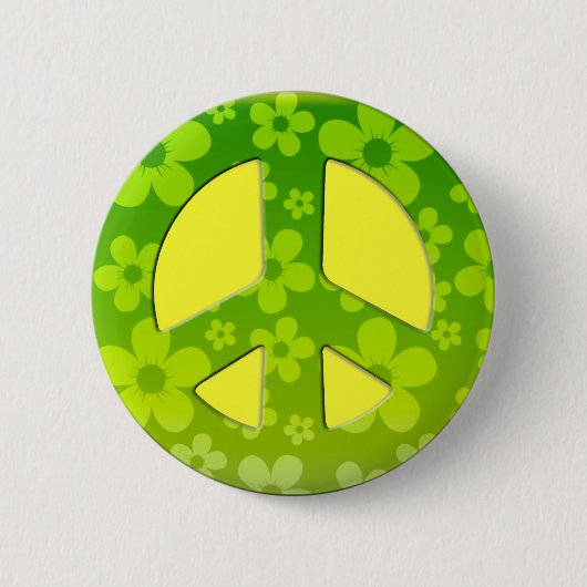 GROENE VREDESZIJDE RONDE BUTTON 5,7 CM (Voorkant)
