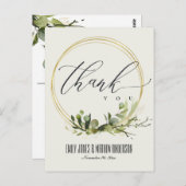 GROENE VREEMDE FOLIAGE WATERVERF DANK U BRIEFKAART (Voorkant / Achterkant)