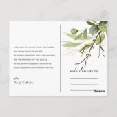 GROENE VREEMDE FOLIAGE WATERVERF DANK U BRIEFKAART (Achterkant)