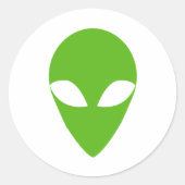 GROENE VREEMDELING RONDE STICKER (Voorkant)