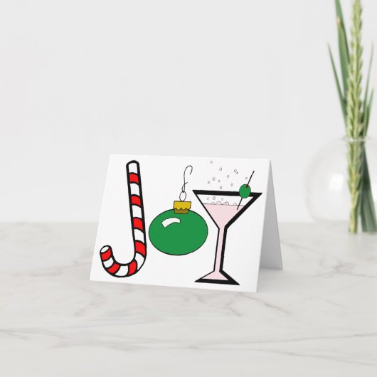 Groene Vreugde van Kerstmis Feestdagen Kaart (Voorkant)