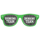 Groene vrijgezellenfeesttinten drink teambrillen retro zonnebril (Voorkant)