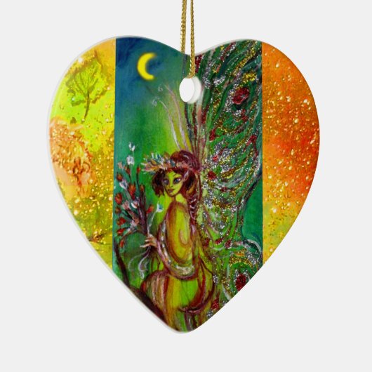 GROENE VRIJHEID/BUTTERFLY PLANT, FLORAL GOLD SPARK KERAMISCH ORNAMENT (Rechts)