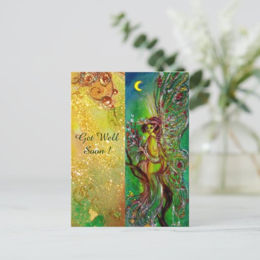 GROENE VRIJHEID EN GOUDE FLORALE SPARKIJEN KRIJGEN BRIEFKAART (Staand voorkant)