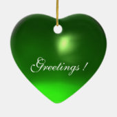 GROENE VRIJHEID IN DE MOONLIGHT Emerald Gemstone Keramisch Ornament (Achterkant)