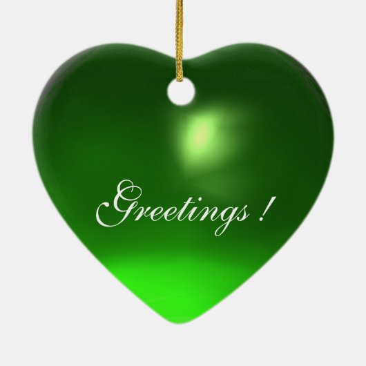 GROENE VRIJHEID IN DE MOONLIGHT Emerald Gemstone Keramisch Ornament (Achterkant)