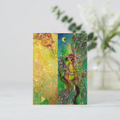 GROENE VRIJHEID MET GOUDE VLOERINGEN IN MOONLIGHT BRIEFKAART (Staand voorkant)