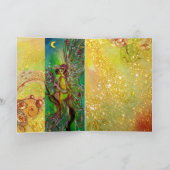 GROENE VRIJHEID MET GOUDE VLOERINGEN IN MOONLIGHT FEESTDAGEN KAART (Binnen)