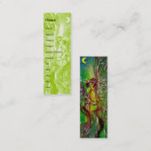 GROENE VRIJHEID MET GOUDE VLOERINGEN IN MOONLIGHT MINI VISITEKAARTJE (Voorkant / Achterkant)