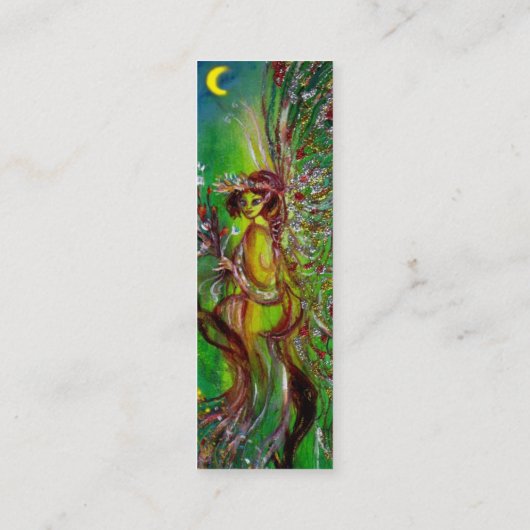 GROENE VRIJHEID MET GOUDE VLOERINGEN IN MOONLIGHT MINI VISITEKAARTJE (Achterkant)