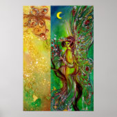 GROENE VRIJHEID MET GOUDE VLOERINGEN IN MOONLIGHT POSTER (Voorkant)