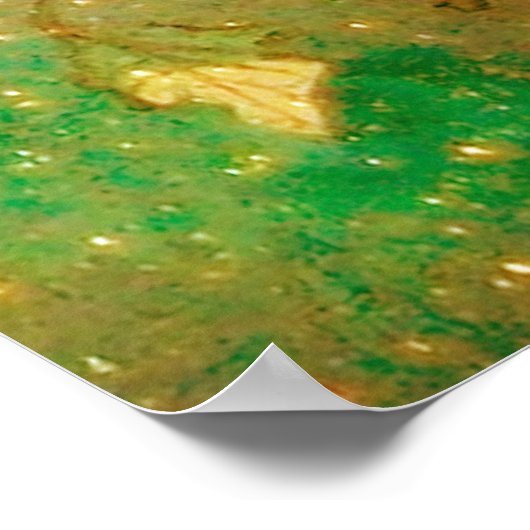 GROENE VRIJHEID MET GOUDE VLOERINGEN IN MOONLIGHT POSTER (Hoek)