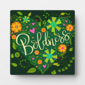 Groene vrijmoedigheid Inspirerend Bloemen  Custom Fotoplaat (Voorkant)