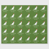 Groene vrolijk kerstfeest Sinterklaas kat aangepas Cadeaupapier (Vlak)