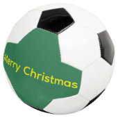 Groene vrolijk kerstfeest voetbal (Drie kwart)