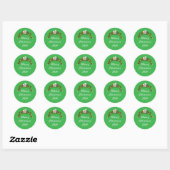Groene vrolijke kerst 2024 ronde sticker (Vel)