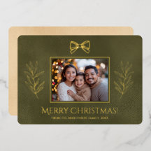 Groene vrolijke kerst en takken Foto